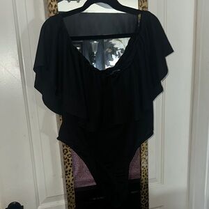 PrettyLittleThing Black Layered Bodysuit